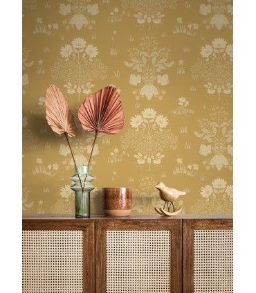 4080-83135 - Elda Gold Delicate Daises Wallpaper by A Street