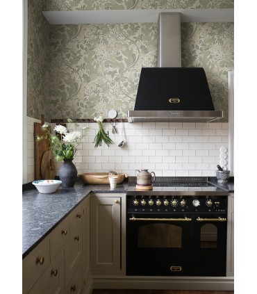 4080-83105 - Elise Light Grey Nouveau Gardens Wallpaper by A Street