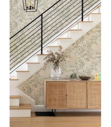 4080-83105 - Elise Light Grey Nouveau Gardens Wallpaper by A Street