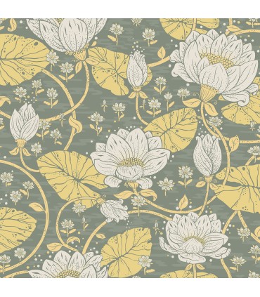 4080-83120 - Eva Yellow Lotus Dreams Wallpaper by A Street