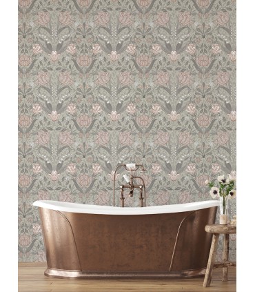 4080-44105 - Filippa Grey Tulip Wallpaper by A Street