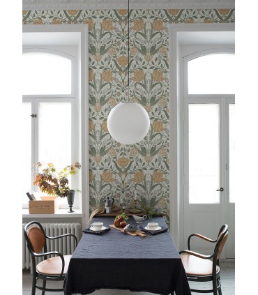 4080-33006 - Filippa Green Tulip Wallpaper by A Street