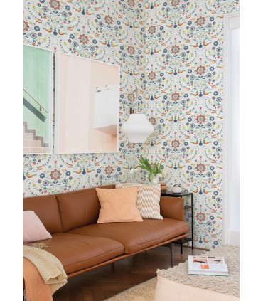 4066-26512 - Britt Multicolor Embroidered Damask Wallpaper by A Street