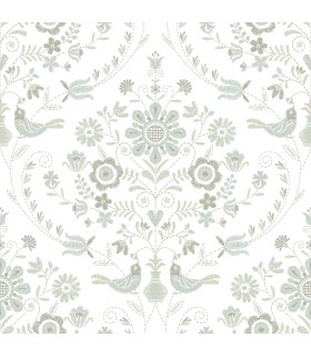 4066-26513 - Britt Neutral Embroidered Damask Wallpaper by A Street
