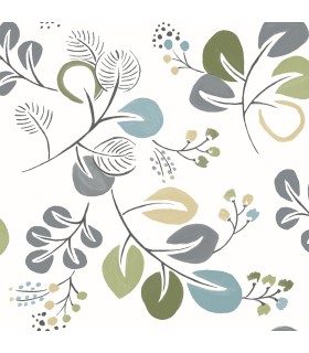 4066-25123 - Jonah Green Leaf Trail Wallpaper by A Street
