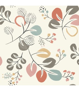 4066-25122 - Jonah Multicolor Leaf Trail Wallpaper by A Street