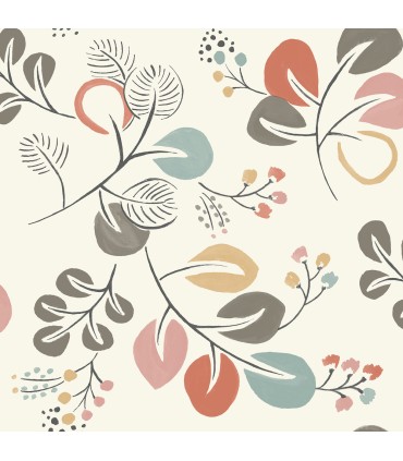 4066-25122 - Jonah Multicolor Leaf Trail Wallpaper by A Street
