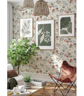 4066-25122 - Jonah Multicolor Leaf Trail Wallpaper by A Street