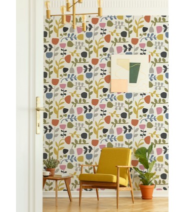 4066-26538 - Juni Multicolor Abstract Tulips Wallpaper by A Street