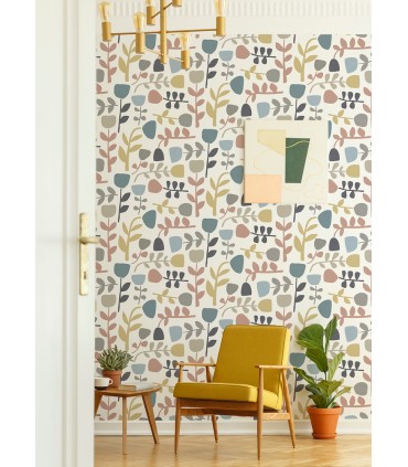 4066-26539 - Juni Pastel Abstract Tulips Wallpaper by A Street