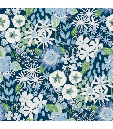 4066-26524 - Karina Blue Wildflower Garden Wallpaper by A Street