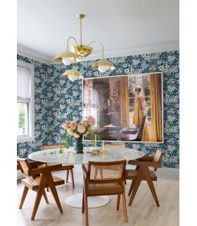 4066-26524 - Karina Blue Wildflower Garden Wallpaper by A Street