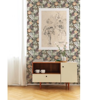4066-26522 - Karina Rasberry Wildflower Garden Wallpaper by A Street