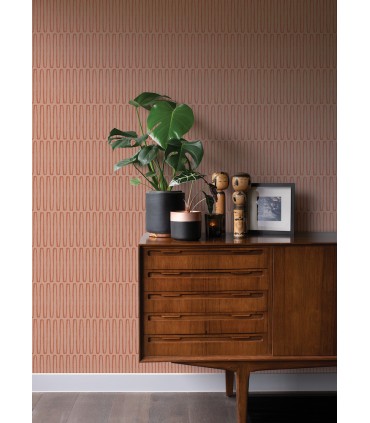 4066-26503 - Lars Coral Retro Wave Wallpaper by A Street