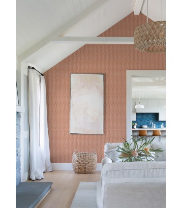 4066-26503 - Lars Coral Retro Wave Wallpaper by A Street