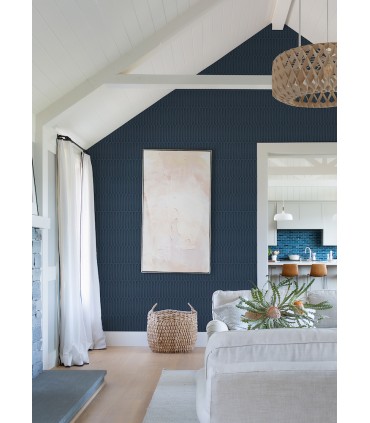 4066-26502 - Lars Navy Retro Wave Wallpaper by A Street