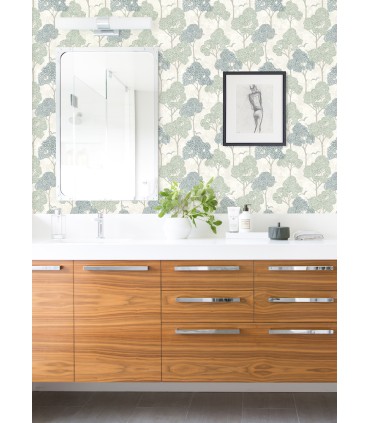 4066-26542 - Lykke Green Textured Tree Wallpaper by A Street