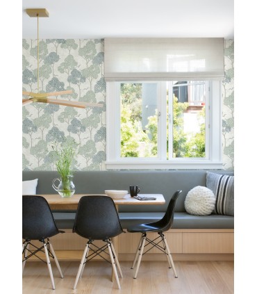 4066-26542 - Lykke Green Textured Tree Wallpaper by A Street