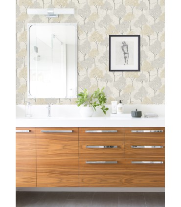 4066-26543 - Lykke Neutral Textured Tree Wallpaper by A Street