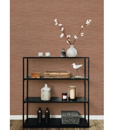 4066-26564 - Malin Rust Faux Grasscloth Wallpaper by A Street