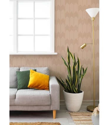 4066-26528 - Nyle Blush Chevron Stripes Wallpaper by A Street