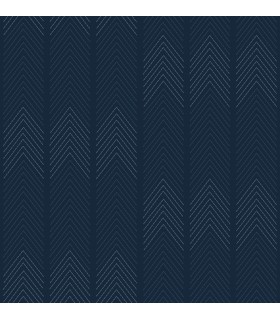 4066-26526 - Nyle Dark Blue Chevron Stripes Wallpaper by A Street