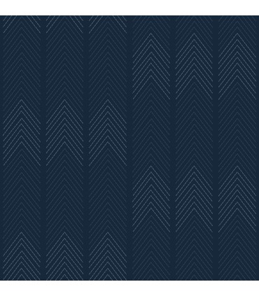 4066-26526 - Nyle Dark Blue Chevron Stripes Wallpaper by A Street