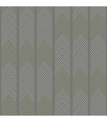 4066-26529 - Nyle Dark Grey Chevron Stripes Wallpaper by A Street