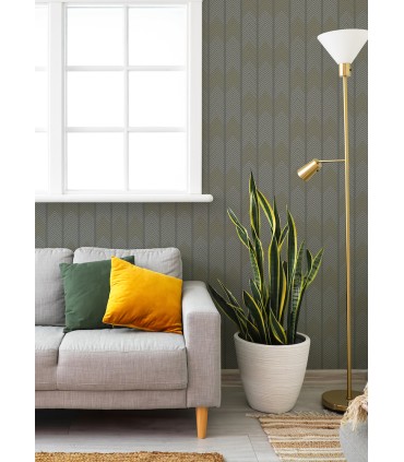 4066-26529 - Nyle Dark Grey Chevron Stripes Wallpaper by A Street