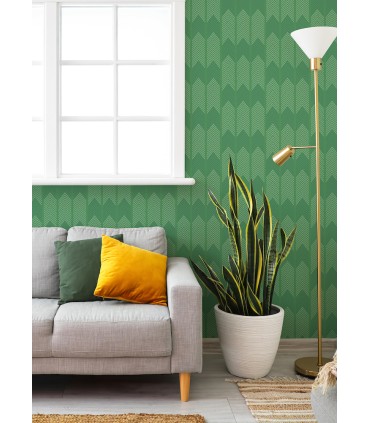 4066-26525 - Nyle Green Chevron Stripes Wallpaper by A Street