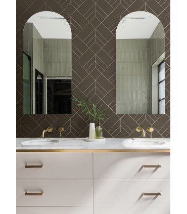 4066-26549 - Sander Chocolate Geometric Wallpaper by A Street