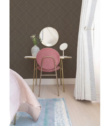 4066-26549 - Sander Chocolate Geometric Wallpaper by A Street