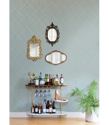 4066-26547 - Sander Light Blue Geometric Wallpaper by A Street