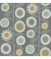 4066-26553 - Sisu Grey Floral Geometric Wallpaper by A Street