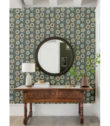 4066-26553 - Sisu Grey Floral Geometric Wallpaper by A Street
