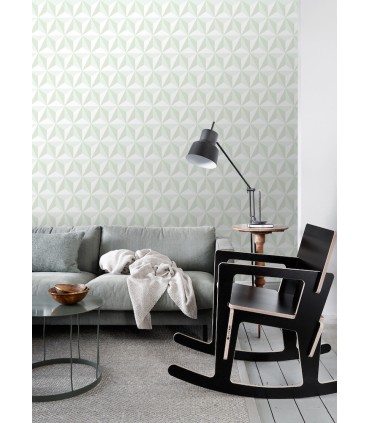 4060-138913 - Adella Sage Geometric Wallpaper by Chesapeake