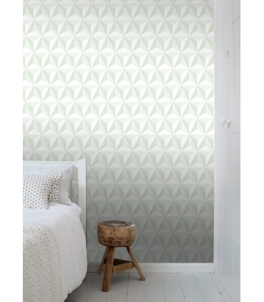 4060-138913 - Adella Sage Geometric Wallpaper by Chesapeake