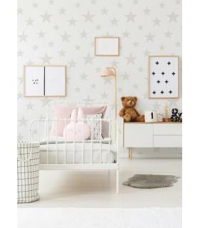 4060-347696 - Amira Silver Stars Wallpaper by Chesapeake