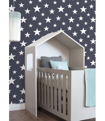 4060-138933 - Amira Navy Stars Wallpaper by Chesapeake