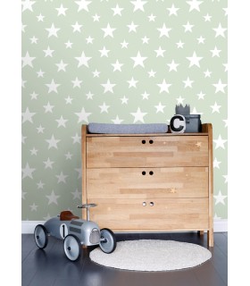 4060-128865 - Amira Sage Stars Wallpaper by Chesapeake