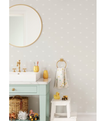 4060-347703 - Bea Silver Crowns Wallpaper by Chesapeake