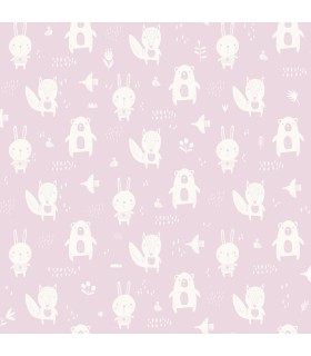 4060-91303 - Bitsy Pink Woodland Wallpaper by Chesapeake