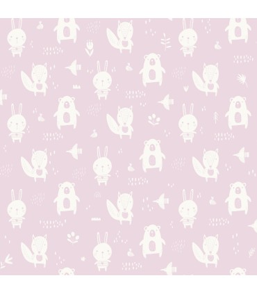 4060-91303 - Bitsy Pink Woodland Wallpaper by Chesapeake