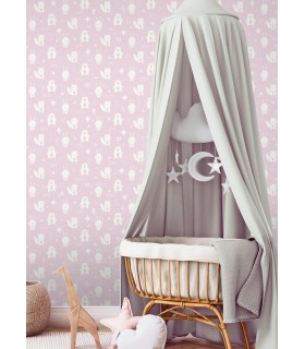 4060-91303 - Bitsy Pink Woodland Wallpaper by Chesapeake