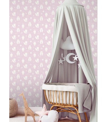 4060-91303 - Bitsy Pink Woodland Wallpaper by Chesapeake