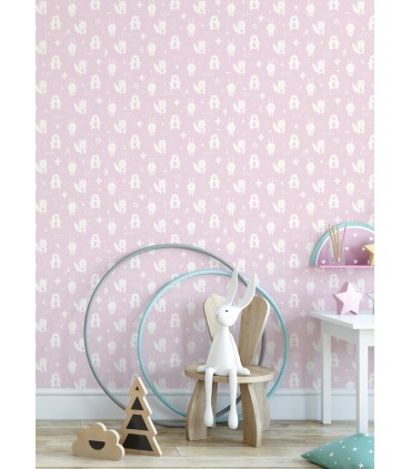 4060-91303 - Bitsy Pink Woodland Wallpaper by Chesapeake