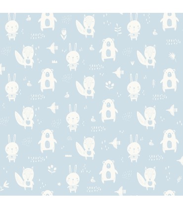 4060-91311 - Bitsy Sky Blue Woodland Wallpaper by Chesapeake