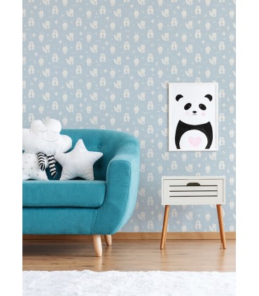 4060-91311 - Bitsy Sky Blue Woodland Wallpaper by Chesapeake
