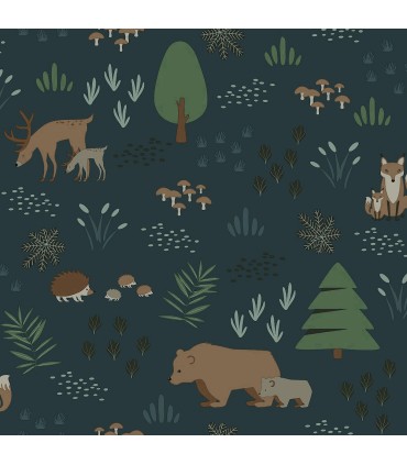 4060-139248 - Finola Dark Blue Bears Wallpaper by Chesapeake