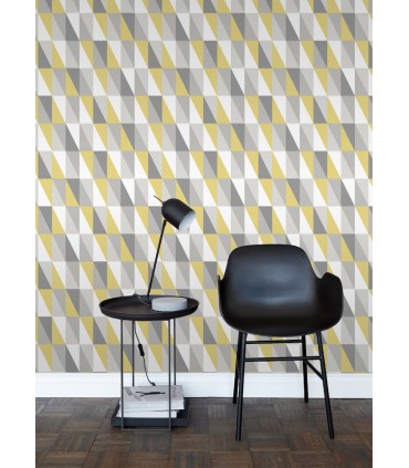 4060-138921 - Inez Mustard Geometric Wallpaper by Chesapeake
